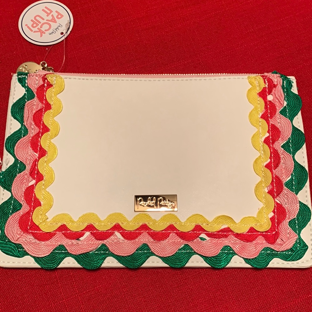 Vegan leather clutch with ric rac details from Packed Party
